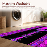 Ultra Soft Area Rug, Non Slip, Stain Resistant, Washable Area Rugs for Living Room, Bedroom, Playful Skeleton Love Theme(Pink)