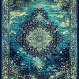 Ultra Soft Area Rug, Non Slip, Stain Resistant, Washable Area Rugs for Living Room, Bedroom, Underwater Coral Reef Sensory Mat(Blue)
