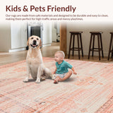 Ultra Soft Area Rug, Non Slip, Stain Resistant, Washable Area Rugs for Living Room, Bedroom, Cozy Southwestern Textured Elements(Orange)