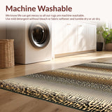 Ultra Soft Area Rug, Non Slip, Stain Resistant, Washable Area Rugs for Living Room, Bedroom, Elegant Animal Print Beige Brown Viscose Touch Design(Brown)