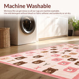 Ultra Soft Area Rug, Non Slip, Stain Resistant, Washable Area Rugs for Living Room, Bedroom, Colorful Fun Alphabet Design(Pink)