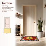 Ultra Soft Area Rug, Non Slip, Stain Resistant, Washable Area Rugs for Living Room, Bedroom, Tribal Multi-Color Living Room Wool Carpet(White)