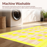 Ultra Soft Area Rug, Non Slip, Stain Resistant, Washable Area Rugs for Living Room, Bedroom, Artful Light Yellow Dreamscape(Yellow)
