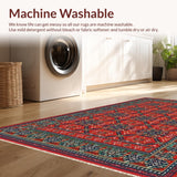 Ultra Soft Area Rug, Non Slip, Stain Resistant, Washable Area Rugs for Living Room, Bedroom, Elegant Twisted Textile Fusion(Red)