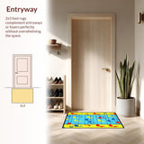 Ultra Soft Area Rug, Non Slip, Stain Resistant, Washable Area Rugs for Living Room, Bedroom, Colorful Child-Friendly Note Design(Blue)