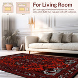 Ultra Soft Area Rug, Non Slip, Stain Resistant, Washable Area Rugs for Living Room, Bedroom, Modern Rustic Castle Aesthetic(Red)