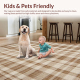 Ultra Soft Area Rug, Non Slip, Stain Resistant, Washable Area Rugs for Living Room, Bedroom, Rustic Floral Vintage Accents(Beige)