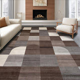 Ultra Soft Area Rug, Non Slip, Stain Resistant, Washable Area Rugs for Living Room, Bedroom, Luxurious Vintage-Inspired Geometric Theme(Brown)