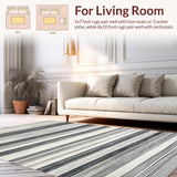 Ultra Soft Area Rug, Non Slip, Stain Resistant, Washable Area Rugs for Living Room, Bedroom, Modern Boho Stripe Rug: Indoor/Outdoor Design(Gray)