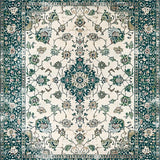 Ultra Soft Area Rug, Non Slip, Stain Resistant, Washable Area Rugs for Living Room, Bedroom, Chic Vintage Tiled Pattern(Ivory)