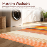 Ultra Soft Area Rug, Non Slip, Stain Resistant, Washable Area Rugs for Living Room, Bedroom, Lively Contemporary Patterned Delight(Orange)