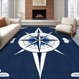 Ultra Soft Area Rug, Non Slip, Stain Resistant, Washable Area Rugs for Living Room, Bedroom, Striking Abstract Nautical Elements(Blue)
