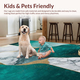 Artistic Low Pile Abstract Composition(Green)