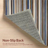 Ultra Soft Area Rug, Non Slip, Stain Resistant, Washable Area Rugs for Living Room, Bedroom, Eclectic Multi-Hued Striped Aesthetic(Brown)