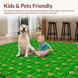 Vibrant Green Festive Patterned Mat(Green)