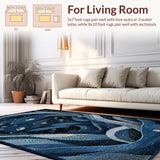 Ultra Soft Area Rug, Non Slip, Stain Resistant, Washable Area Rugs for Living Room, Bedroom, Mystic Kraken Sea Beast Carpet(Blue)