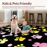 Ultra Soft Area Rug, Non Slip, Stain Resistant, Washable Area Rugs for Living Room, Bedroom, Whimsical Canine Patterned Delight(Yellow)