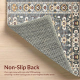 Ultra Soft Area Rug, Non Slip, Stain Resistant, Washable Area Rugs for Living Room, Bedroom, Elegant Warm Toned Trellis Style(Gray)