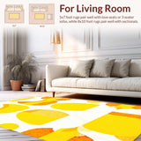 Ultra Soft Area Rug, Non Slip, Stain Resistant, Washable Area Rugs for Living Room, Bedroom, Vibrant Abstract Color Palette(Yellow)
