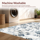 Ultra Soft Area Rug, Non Slip, Stain Resistant, Washable Area Rugs for Living Room, Bedroom, Cozy Earthy Toned Abstract Pattern(Gray)
