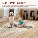 Ultra Soft Area Rug, Non Slip, Stain Resistant, Washable Area Rugs for Living Room, Bedroom, Elegant Rustic Shaggy Texture(Beige)