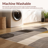 Ultra Soft Area Rug, Non Slip, Stain Resistant, Washable Area Rugs for Living Room, Bedroom, Contemporary Fluid Circle Aesthetic(Gray)