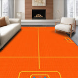 Ultra Soft Area Rug, Non Slip, Stain Resistant, Washable Area Rugs for Living Room, Bedroom, Dynamic Colorful Controller Motif(Orange)