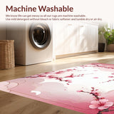 Ultra Soft Area Rug, Non Slip, Stain Resistant, Washable Area Rugs for Living Room, Bedroom, Chic Pink Ombre Floral Arrangement(Pink)