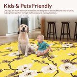 Ultra Soft Area Rug, Non Slip, Stain Resistant, Washable Area Rugs for Living Room, Bedroom, Warm Elegant Outdoor Aesthetic(Yellow)