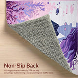 Ultra Soft Area Rug, Non Slip, Stain Resistant, Washable Area Rugs for Living Room, Bedroom, Serene Aquatic Gradient Composition(Purple)