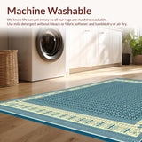 Ultra Soft Area Rug, Non Slip, Stain Resistant, Washable Area Rugs for Living Room, Bedroom, Stylish Classic with Timeless Blue and Beige Design(Blue)