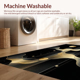 Dramatic Black and Gold Swirling Composition(Black)