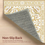 Ultra Soft Area Rug, Non Slip, Stain Resistant, Washable Area Rugs for Living Room, Bedroom, & Non Shedding Ivory Beige(White)
