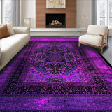 Ultra Soft Area Rug, Non Slip, Stain Resistant, Washable Area Rugs for Living Room, Bedroom, Energetic Pink and Black Theme(Purple)