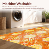 Ultra Soft Area Rug, Non Slip, Stain Resistant, Washable Area Rugs for Living Room, Bedroom, Cheerful Vibrant Sun Motif(Yellow)