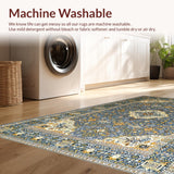 Ultra Soft Area Rug, Non Slip, Stain Resistant, Washable Area Rugs for Living Room, Bedroom, Elegant Floral Patterned Aesthetic(Gray)