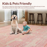 Ultra Soft Area Rug, Non Slip, Stain Resistant, Washable Area Rugs for Living Room, Bedroom, Charming Pink Bow Accent Rug with Sweet Design(Pink)