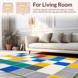 Ultra Soft Area Rug, Non Slip, Stain Resistant, Washable Area Rugs for Living Room, Bedroom, Whimsical Contemporary Game Layout(Gray)