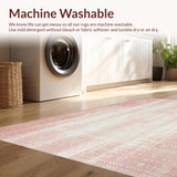 Ultra Soft Area Rug, Non Slip, Stain Resistant, Washable Area Rugs for Living Room, Bedroom, Durable Entryway Beige Dusty Pink Stain Repellent(Pink)