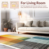 Ultra Soft Area Rug, Non Slip, Stain Resistant, Washable Area Rugs for Living Room, Bedroom, Chic Neutral Tasseled Aesthetic(Orange)