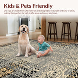 Ultra Soft Area Rug, Non Slip, Stain Resistant, Washable Area Rugs for Living Room, Bedroom, Contemporary Earthy Toned Animal Print(Gray)