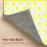 Ultra Soft Area Rug, Non Slip, Stain Resistant, Washable Area Rugs for Living Room, Bedroom, Sanctuary with Delicate Floral Accents(Yellow)