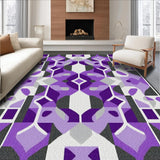Ultra Soft Area Rug, Non Slip, Stain Resistant, Washable Area Rugs for Living Room, Bedroom, Trendy Minimalist Color Contrast(Purple)