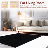 Ultra Soft Area Rug, Non Slip, Stain Resistant, Washable Area Rugs for Living Room, Bedroom, Contemporary Bow Rug - Unique Aesthetic Home Bathmat for Trendy Spaces(Black)