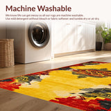 Ultra Soft Area Rug, Non Slip, Stain Resistant, Washable Area Rugs for Living Room, Bedroom, Chic Yellow Animal Print Aesthetic(Yellow)