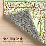 Ultra Soft Area Rug, Non Slip, Stain Resistant, Washable Area Rugs for Living Room, Bedroom, Serene Botanical Harmony Composition(Beige)