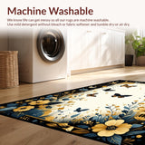 Ultra Soft Area Rug, Non Slip, Stain Resistant, Washable Area Rugs for Living Room, Bedroom, Rustic Earthy Bug Decor(Gold)