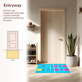 Ultra Soft Area Rug, Non Slip, Stain Resistant, Washable Area Rugs for Living Room, Bedroom, Dynamic Cheerful Learning Environment(Blue)