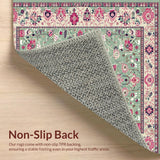 Ultra Soft Area Rug, Non Slip, Stain Resistant, Washable Area Rugs for Living Room, Bedroom, Timeless Floral Patterned Charm(Gray)