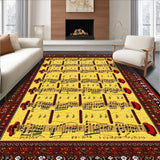 Ultra Soft Area Rug, Non Slip, Stain Resistant, Washable Area Rugs for Living Room, Bedroom, Dynamic Cozy Geometric Music Design(Yellow)